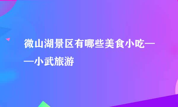 微山湖景区有哪些美食小吃——小武旅游