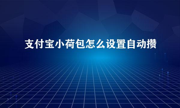支付宝小荷包怎么设置自动攒