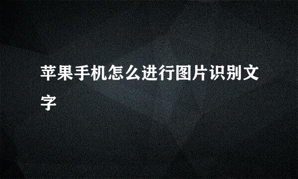 苹果手机怎么进行图片识别文字