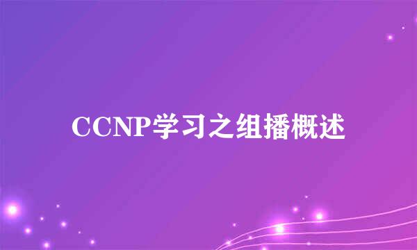 CCNP学习之组播概述
