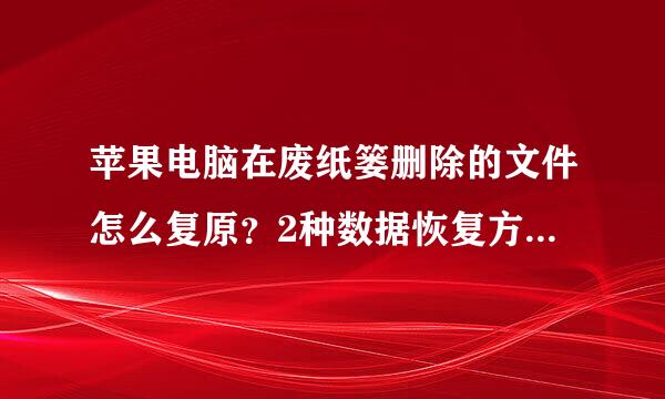 苹果电脑在废纸篓删除的文件怎么复原？2种数据恢复方法，请收好