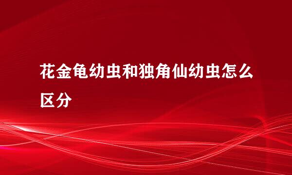 花金龟幼虫和独角仙幼虫怎么区分