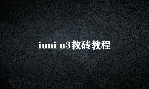 iuni u3救砖教程