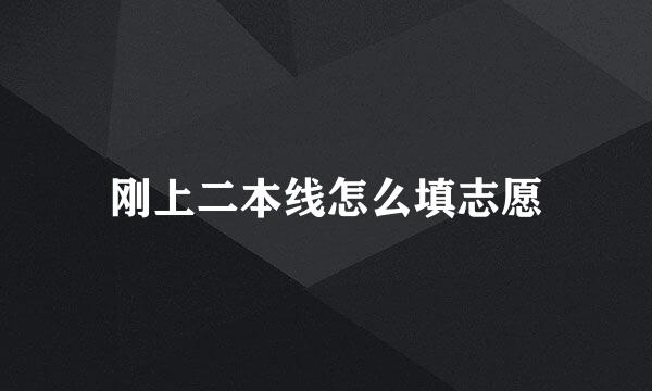 刚上二本线怎么填志愿