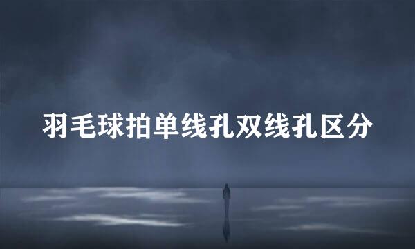 羽毛球拍单线孔双线孔区分
