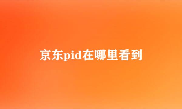 京东pid在哪里看到