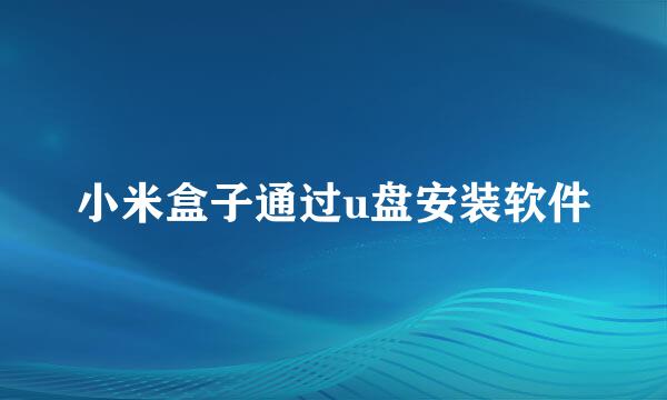 小米盒子通过u盘安装软件