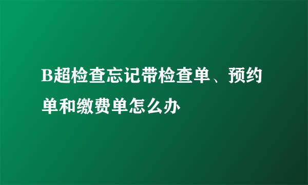 B超检查忘记带检查单、预约单和缴费单怎么办