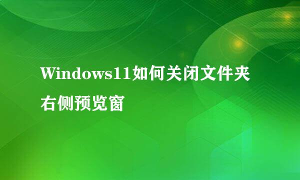 Windows11如何关闭文件夹右侧预览窗