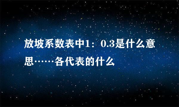 放坡系数表中1：0.3是什么意思……各代表的什么