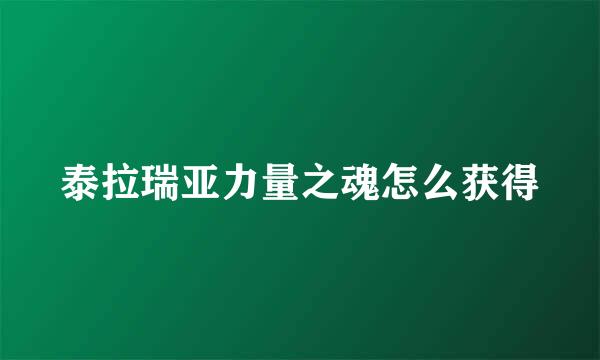 泰拉瑞亚力量之魂怎么获得