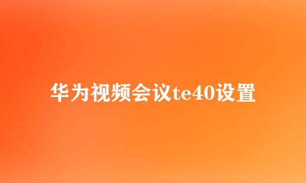 华为视频会议te40设置