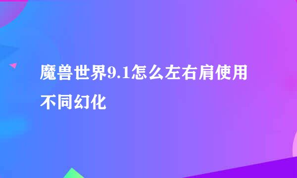 魔兽世界9.1怎么左右肩使用不同幻化