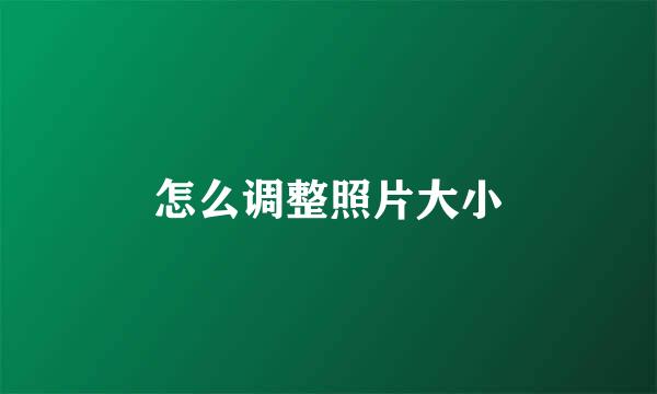怎么调整照片大小