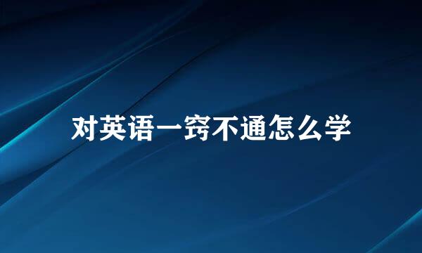 对英语一窍不通怎么学