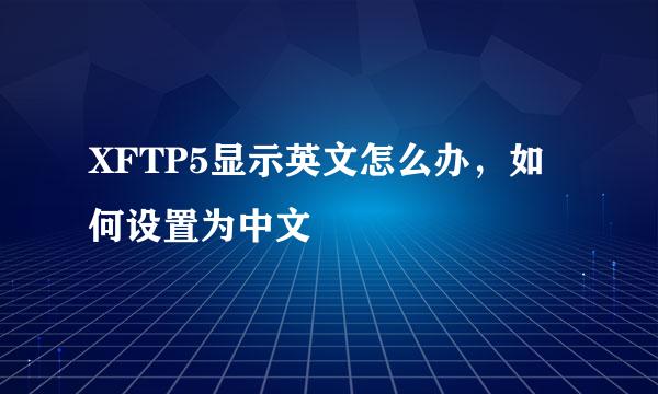 XFTP5显示英文怎么办，如何设置为中文