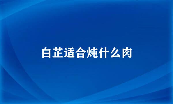 白芷适合炖什么肉