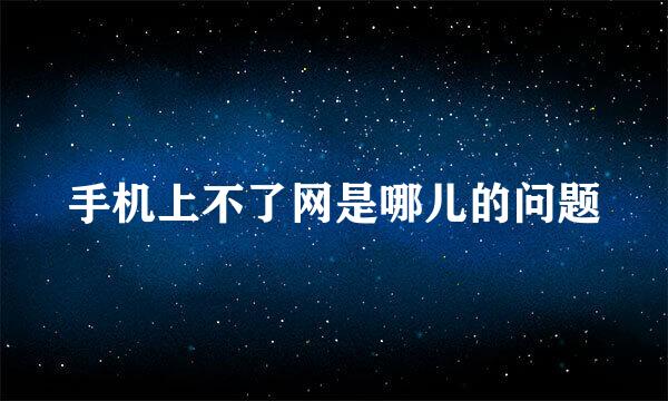 手机上不了网是哪儿的问题