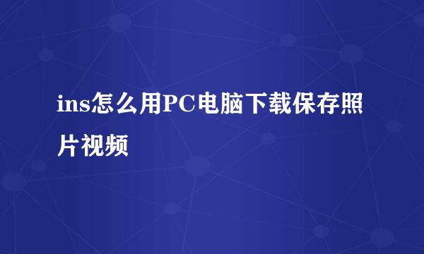 ins怎么用PC电脑下载保存照片视频