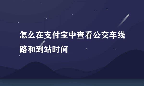 怎么在支付宝中查看公交车线路和到站时间