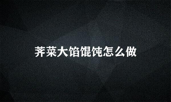 荠菜大馅馄饨怎么做