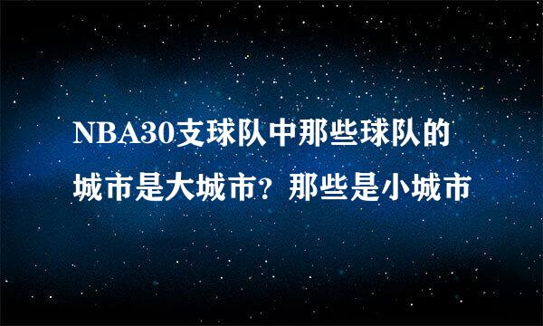 NBA30支球队中那些球队的城市是大城市？那些是小城市