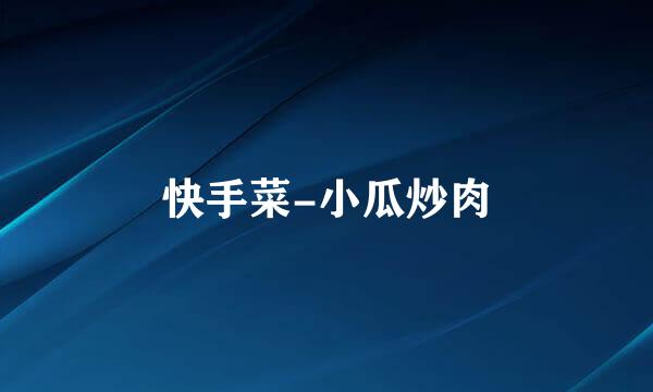 快手菜-小瓜炒肉