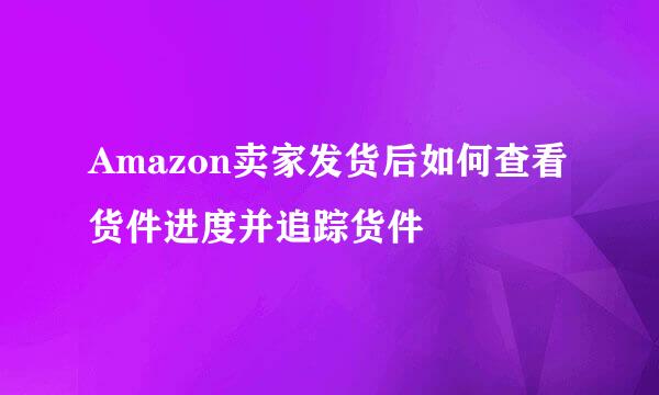 Amazon卖家发货后如何查看货件进度并追踪货件