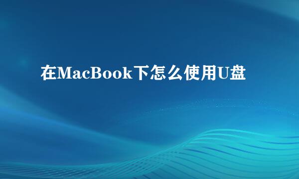 在MacBook下怎么使用U盘