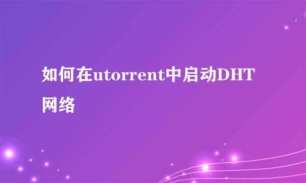 如何在utorrent中启动DHT网络