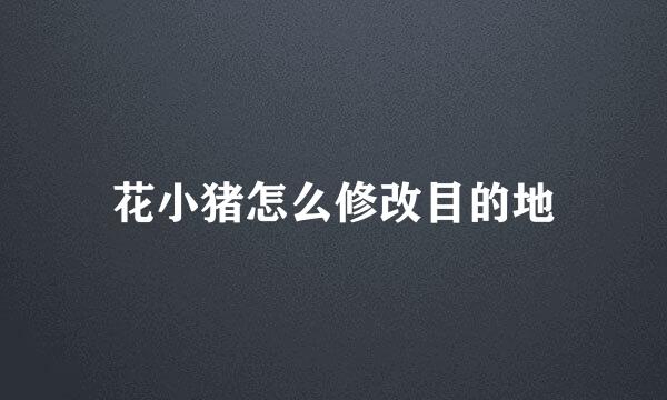花小猪怎么修改目的地