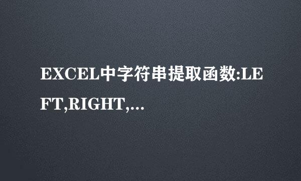 EXCEL中字符串提取函数:LEFT,RIGHT,MID,FIND