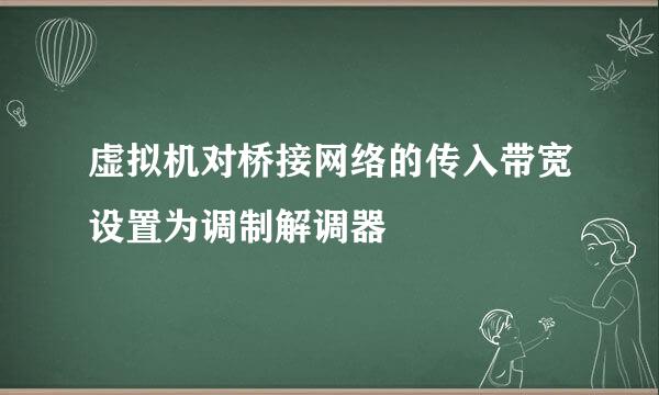 虚拟机对桥接网络的传入带宽设置为调制解调器