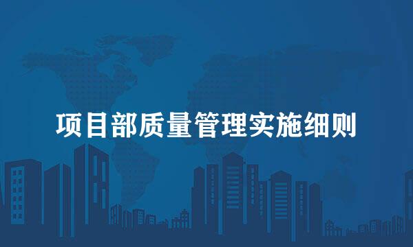 项目部质量管理实施细则