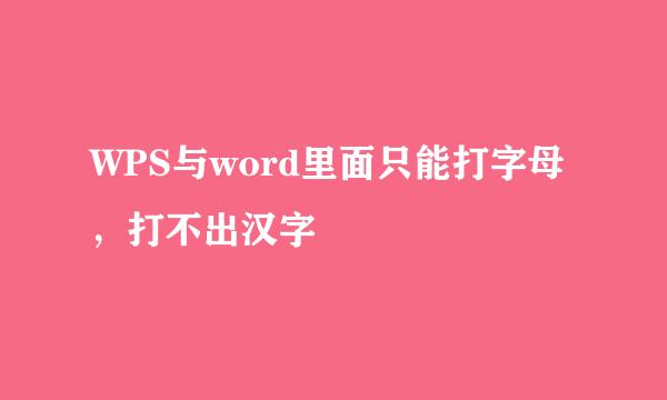 WPS与word里面只能打字母,打不出汉字