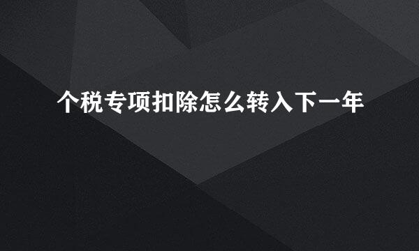 个税专项扣除怎么转入下一年
