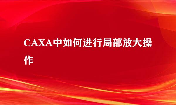 CAXA中如何进行局部放大操作