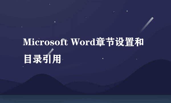 Microsoft Word章节设置和目录引用