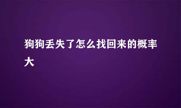 狗狗丢失了怎么找回来的概率大