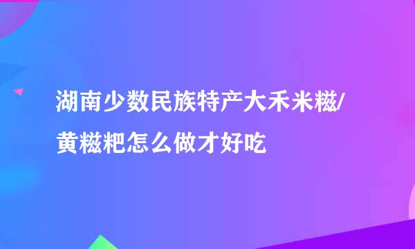 湖南少数民族特产大禾米糍/黄糍粑怎么做才好吃