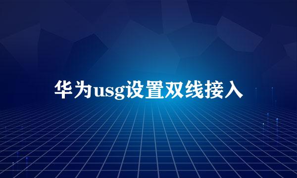 华为usg设置双线接入