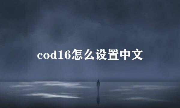 cod16怎么设置中文