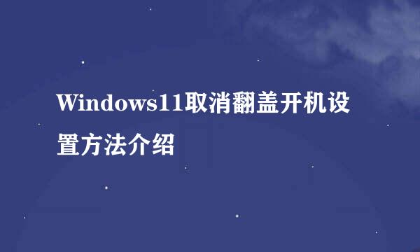Windows11取消翻盖开机设置方法介绍
