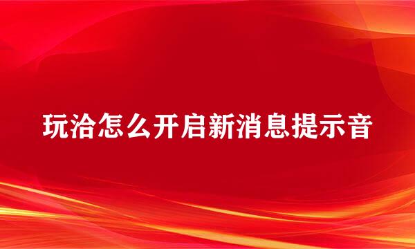 玩洽怎么开启新消息提示音