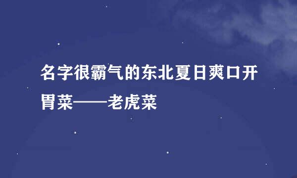 名字很霸气的东北夏日爽口开胃菜——老虎菜