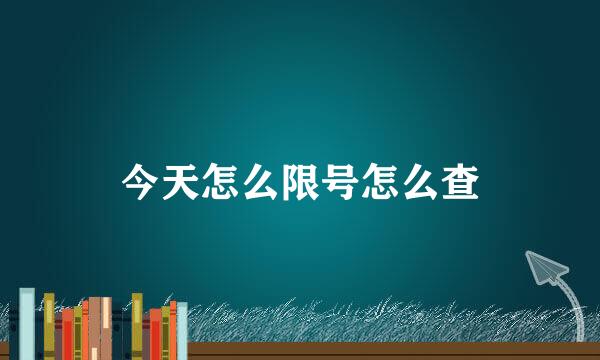 今天怎么限号怎么查