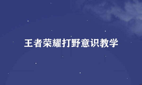 王者荣耀打野意识教学