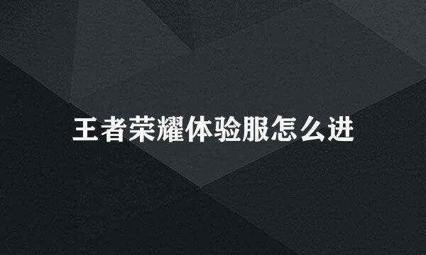 王者荣耀体验服怎么进