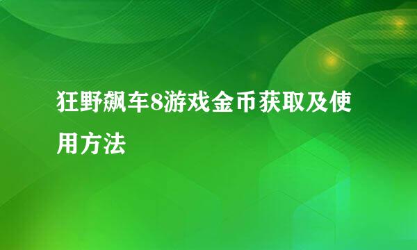 狂野飙车8游戏金币获取及使用方法