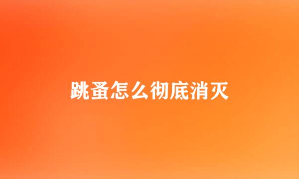 跳蚤怎么彻底消灭